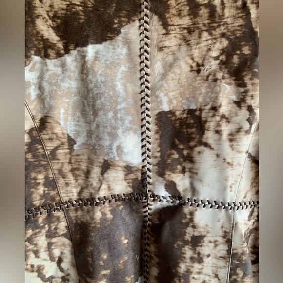 Custom Made Calf Hair Cow Print Detachable Fur Jacket Western Boho Chic - Picture 9 of 15